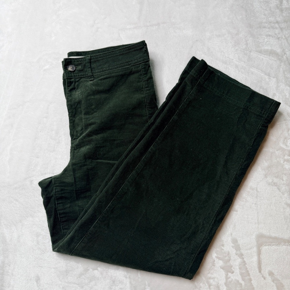Everlane The Corduroy Wide Leg Pants Forest Green High Rise,Organic Cotton 2